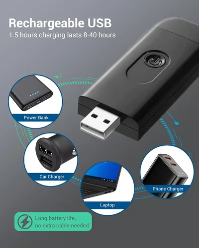 Vista 3 de DEWENWILS Luz de Lectura para Libros con Clip, Luz LED de Clip para Libros para Leer en la Cama, Lámpara de Libro Recargable por USB para Cuidado