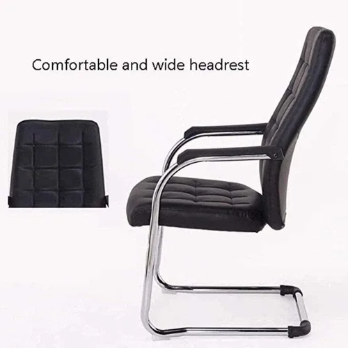 Vista 3 de Silla de computadora para reuniones de ocio, silla de oficina en casa, silla ergonómica, cómoda silla de cuero con lazo, silla de personal