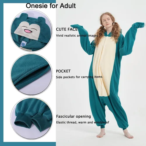 Vista 6 de SWEETXIN Pijama unisex para adultos y niños, para Halloween, Navidad, ropa de dormir, traje de cosplay para mujeres y hombres