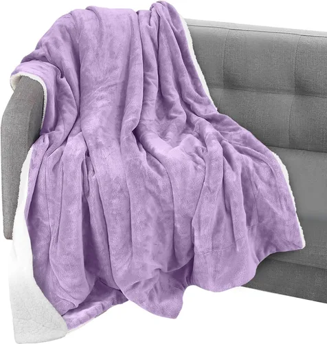 Vista 40 de Elegant Comfort Manta, Manta Reversible de Franela Sherpa, Ultra-Suave, Mullida, Acogedora y Afelpada - Manta Decorativa Ligera para Todas las Gris