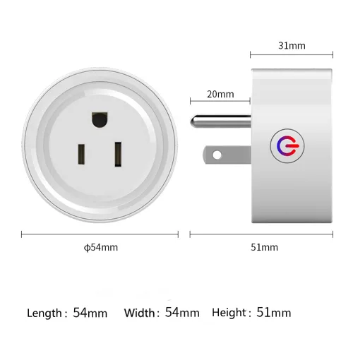 Vista 3 de Zigbee Smart Plug, Prakriti Smart Zigbee Plugs Compatible con Google Assistant, Alexa, Hubitat (paquete de 2)