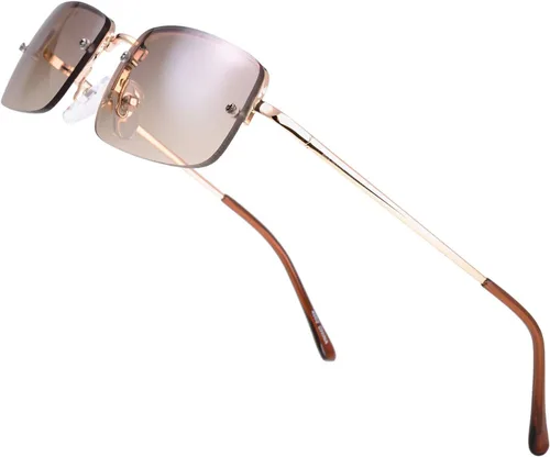 Vista 14 de The Fresh - Lentes de sol minimalistas pequeños rectangulares transparentes - Embalaje exquisito