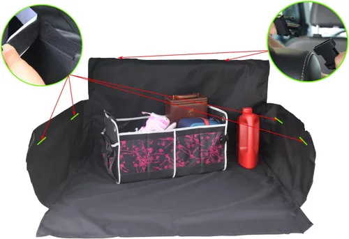 Vista 5 de Forro de carga para maletero de perro para mascotas, funda de asiento Oxford para automóvil, SUV, tapete impermeable para perros y gatos, accesorios