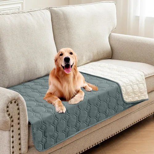 Vista 30 de ZNSAYOTX Mantas acogedoras definitivas (30 x 53 pulgadas), manta 100% impermeable para sofá para mascotas de perro, protector de sofá de cama
