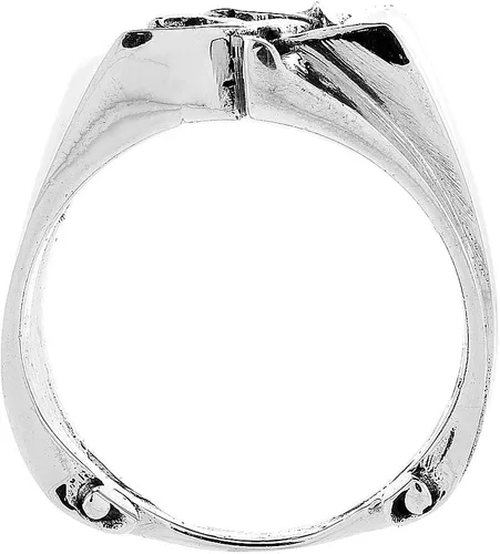 Vista 2 de Anillo de plata de ley entrelazado con estrella de David y corazón de 58 pulgadas, tallas 5 a 12