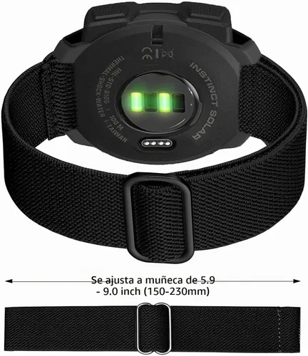 Vista 6 de Correa de metal para Garmin Instinct 3 1.772 in/Instinct 1/2 Solar Watch Bands, correa de repuesto de acero inoxidable sólido para hombre