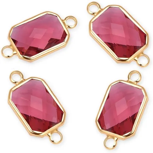 Vista 14 de Adabele 5pcs grado A abril diamante claro piedra natal conector rectángulo de corte radiante enlace 0.551 in plateado plata cristal Rhinestone Bead