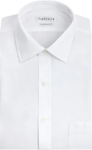 Vista 3 de Van Heusen camisa lisa de poplin de cuello amplio corte regular para hombres