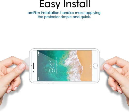 Vista 3 de Protector de pantalla iPhone 7 6S 6 Vidrio, amfilm iPhone 7 Protector de pantalla de vidrio temperado para iPhone de Apple 7, iPhone 6S, iPhone 6