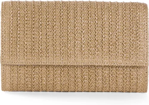 Vista 8 de Kseymeir Bolso de mano de paja para el hombro, bolso cruzado tipo sobre, bolso de rafia para verano, playa, viajes, moda 2026 Straw, Summer
