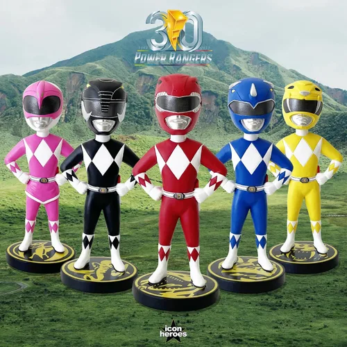 Vista 5 de Power Rangers - Juego de 5 piezas (exclusivo) Bobblehead