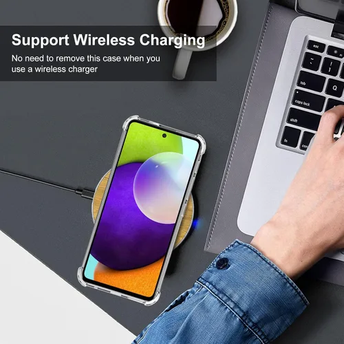 Vista 10 de Funda para Samsung A52, Galaxy A52 5G con protector de pantalla, a prueba de golpes, transparente, delgada, suave, de silicona TPU protectora