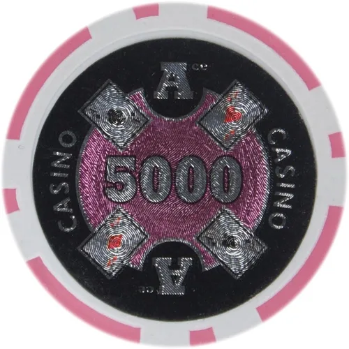 Vista 6 de Brybelly Ace Casino Poker Chip - Compuesto de arcilla pesada de 0.49 oz, paquete de 50