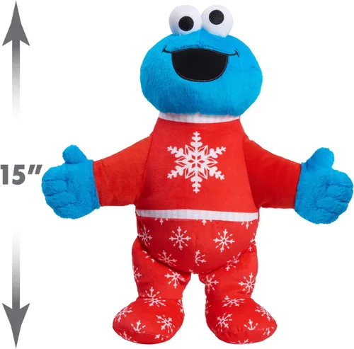 Vista 6 de Sesame Street Holiday - Animal de peluche grande de 15 pulgadas, peluche súper suave, juguetes para niños a partir de 18 meses Just Play