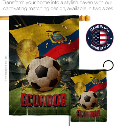 Vista 4 de Tapiz ecuatoriano de la Copa del Mundo, Cartel de arpillera para decoración del hogar, arte de pared para patio, césped, porche, decoración