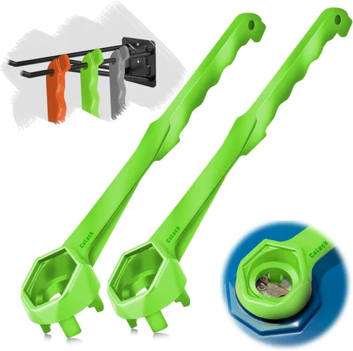 Vista 10 de Llave Bung, llave de tambor 3 en 1 actualizada, herramienta de abridor de barril de aluminio para abrir tambor de 10, 15, 20, 30, 55 galones, se