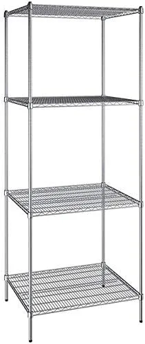 Vista 115 de Kit de 4 estantes de epoxi verde NSF de 21 x 72 pulgadas con postes de 86 pulgadas, estantería de almacenamiento resistente, kit de estantería