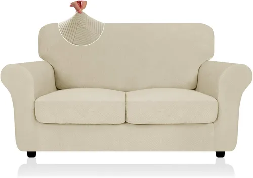 Vista 55 de ZNSAYOTX 2026 Funda de silla a rayas de 2 piezas (79 cm - 117 cm), funda de sillón elástica gruesa con banda elástica antideslizante y lazos
