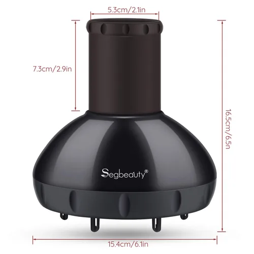 Vista 5 de Segbeauty Difusor de cabello para cabello rizado, flujo de aire ajustable mejorado, cuenco profundo, accesorio de difusor profesional de salón