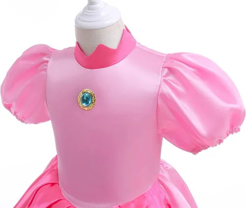 Vista 5 de WOPLAY Princess Dress for Girls,Girl's Princess Peach Costume for Kids Cosplay Party Dress Up