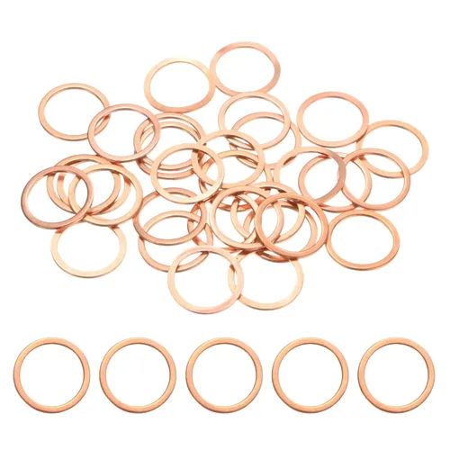 Vista 10 de M METERXITY Paquete de 30 arandelas de cobre, arandelas métricas de sellado de cobre M6x12x1mm para pernos, tornillos, tuercas