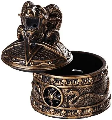 Vista 2 de Baphomet - Caja de quemador de incienso con cono sabático con cuernos
