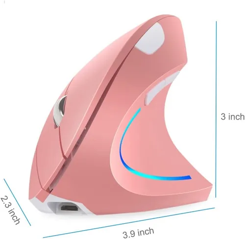 Vista 7 de Ratón vertical, para diestros 2.4 GHz, inalámbrico, ergonómico, recargable, vertical con 4 DPI ajustables 800120016002400, 6 botones, compatible