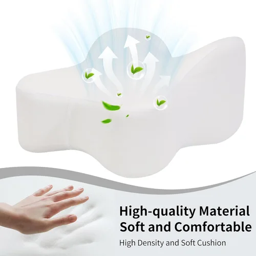 Vista 6 de Almohada de rodilla de embarazo para personas que duermen de lado con correa, almohada de espuma viscoelástica para piernas para aliviar el dolor