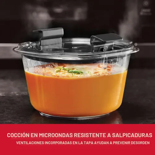 Vista 3 de Rubbermaid Brilliance® - Recipientes redondos a prueba de fugas, juego de 6 piezas