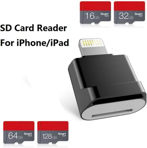 Vista 2 de [Certificado MFi de Apple] Lector de tarjetas micro SD para iPhone iPad, lector de tarjetas Lightning a Micro SD/TF, adaptador de lectura