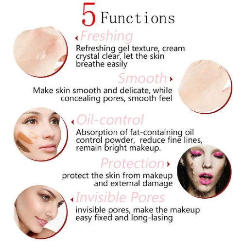 Vista 5 de PHOERA - Paquete de 2 imprimaciones para maquillaje facial, encogimiento de poros, arrugas que eliminan las líneas finas, hidratación, Clean