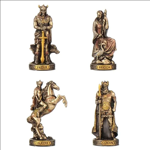 Vista 4 de Veronese Design Figuras de resina de dioses nórdicos Estatuas de bronce pintadas a mano