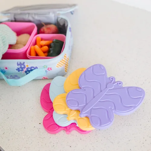 Vista 6 de Wildkin Paquetes de hielo para niños (paquete de 4) – Delgadas, reutilizables, mantiene el almuerzo fresco para la escuela/viajes, mariposa