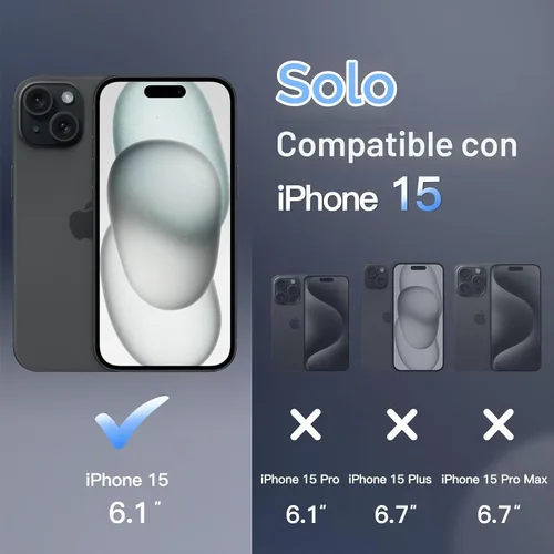 Vista 2 de JETech Funda magnética mate para iPhone 15, color negro