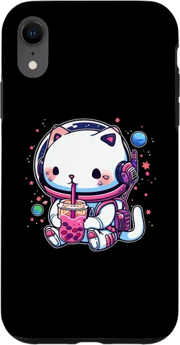 Vista 24 de iPhone 16 Kawaii Cat Bubble Boba Tea In Space Astronaut Anime Girls Case