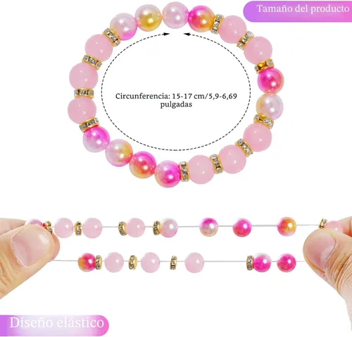 Vista 3 de Dxhycc 24 piezas de pulseras de princesa para niñas, pulseras con cuentas para niñas pequeñas, conjunto de joyería de disfraz para niñas