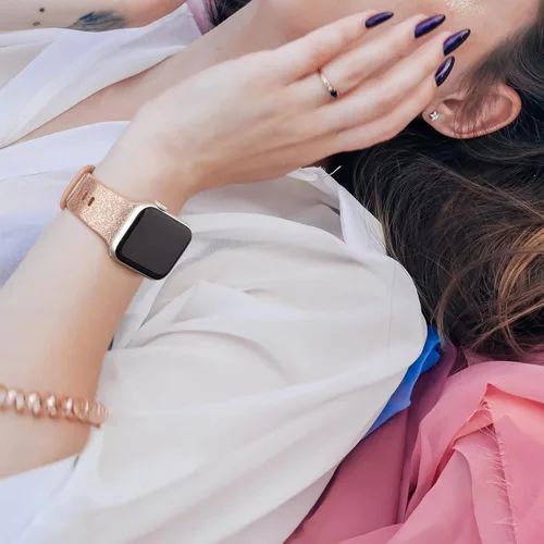 Vista 6 de Meliya Correa para Apple Watch Series 8, SE, 7, 6, 5, 4, 3, 2, 1, 1.772 in, 1.614 in, 1.732 in, 1.496 in, 1.654 in, para mujeres y hombres, correa