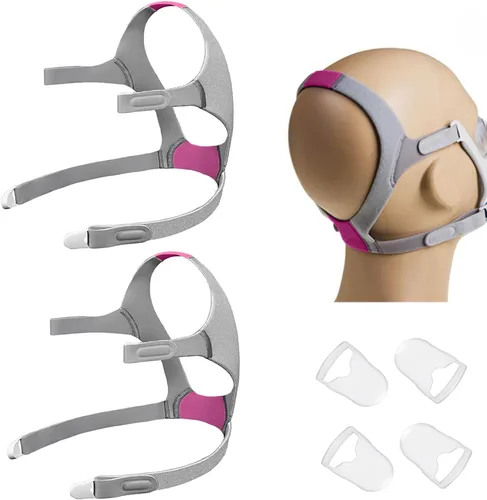 Vista 7 de Paquete de 2 accesorios de repuesto para la máscara CPAP N20, suministros de protector de cabeza compatibles con N20 Mediano, correas de protector