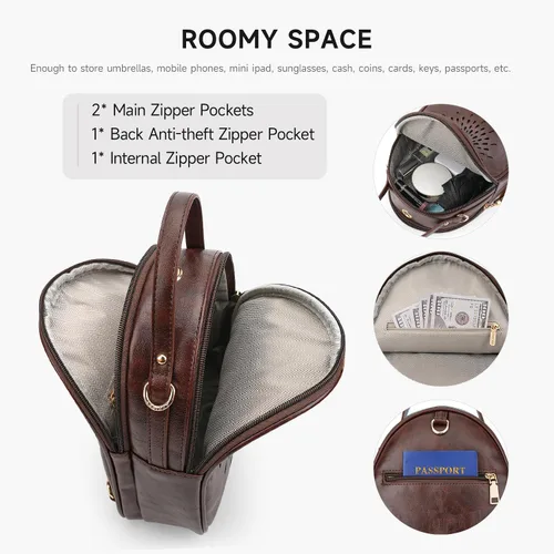 Vista 27 de T1953 Mochila para mujer, de piel sintética, para regalo para niñas y mujeres