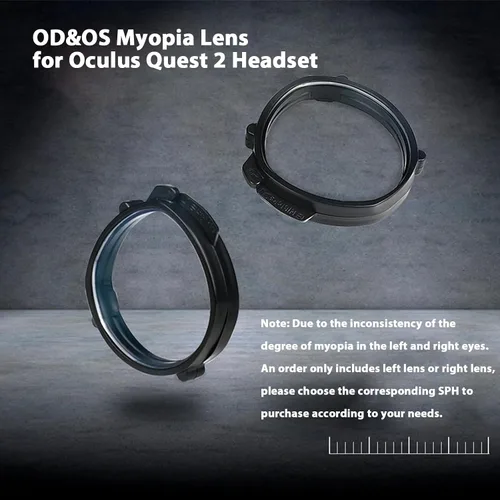 Vista 3 de OD&OS Glasses Lenses Insert for Oculus Quest 2 Headset, Professional OD&OS Glasses Lenses for Quest 2, Frame Plus Lens Combination