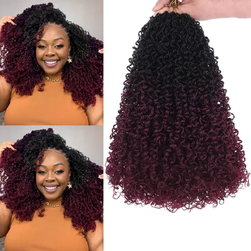 Vista 8 de COOKOO 6 pulgadas 8 paquetes Cabello de Ganchillo Pre-enrollado Yanky Twist para Mujeres Negro Natural Mini Passion Twists Pre-retorcido Cabello