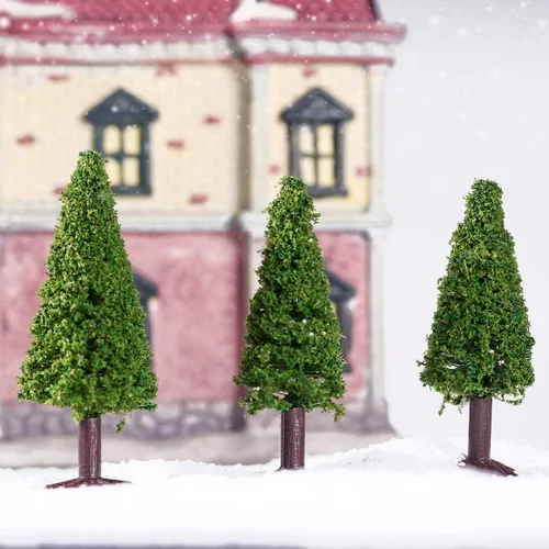 Vista 4 de BESPORTBLE 15 unids árboles modelo miniatura paisaje paisaje cedro mini árbol de Navidad modelo para bricolaje paisaje verde paisaje