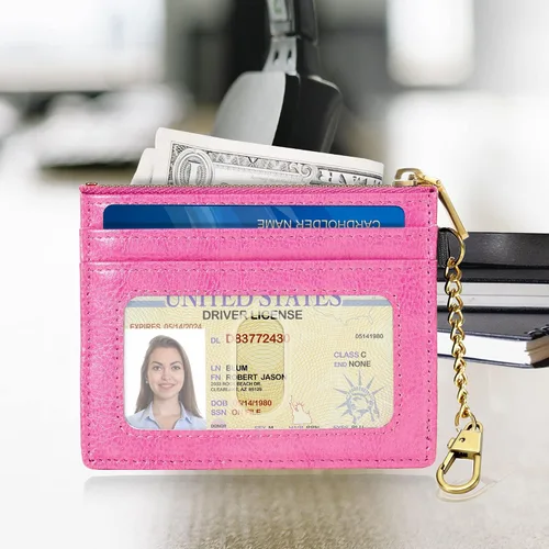 Vista 76 de SEAVILIA Tarjetero llavero cartera para mujer con ventana de identificación RFID monedero regalo abeja delgada minimalista pequeña cartera
