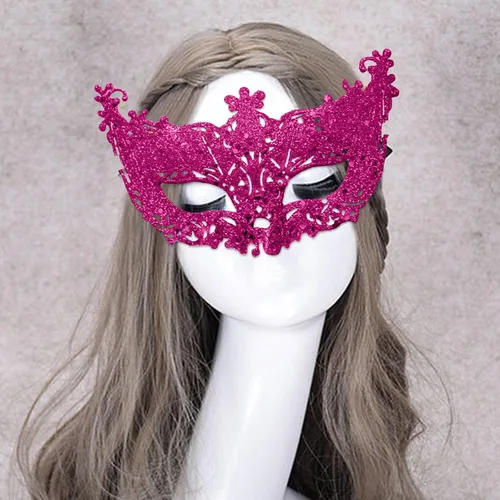 Vista 2 de Disfraz de fiesta de carnaval de Mardi Gras (rosa intenso, talla única)