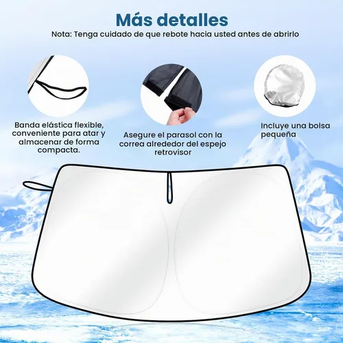 Vista 5 de Canvcle Parasol para parabrisas para Tesla modelo Y/3 2017-2025 2026 (compatible con modelos 2025 Y Juniper/2024 Modelo 3 Highland), parasol grueso