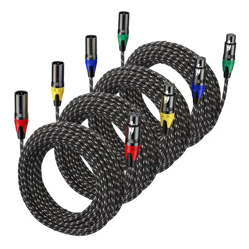 Vista 16 de Paquete de 2 cables XLR de 3.3 pies, cable de micrófono equilibrado de alta calidad con cable XLR de 3 pines macho a hembra, negro, cobre puro