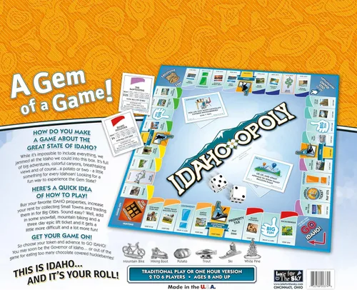 Vista 5 de Late for the Sky Juego de mesa Idaho-Opoly - Diversión de estrategia