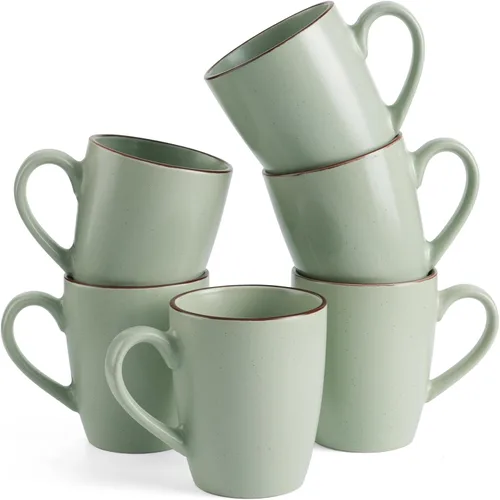 Vista 30 de famiware Venus - Tazas de café para 4, juego de tazas de 12 onzas, taza para beber con asa para café, té, cacao, leche, carbón