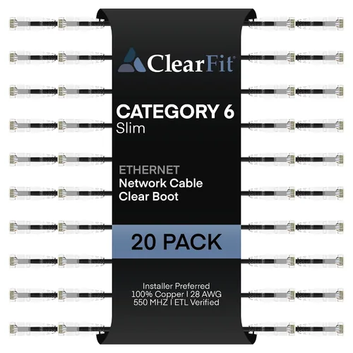 Vista 24 de UNC Group - Paquete de 10 cables de conexión Ethernet Cat6 28AWG de 1 pie, red, arranque transparente, Internet Cat 6, clasificación para centro