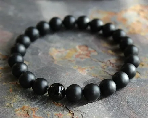 Vista 7 de Pulsera de lujo con cuentas de piedra natural de ojo de tigre para hombre, estilo 2